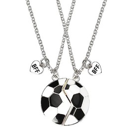 Xiyantiji Football Friendship Necklaces for 2 Best Friends Birthday Graduation Christmas Gifts forTeens Matching BFF Necklace Sport Soccer Themed Gifts for Boys Girls