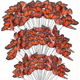48 Decoraciones de Mariposa Monarca de Halloween Decoración, Mariposas Artificiales 3 Tamaños Arte Pared de Alas Mariposa 3D con Cables para Dormitorio Hogar Decoración para Día de Muertos Halloween