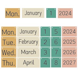 Flip Classroom Boho Calendar - 2024 2025 Classroom and Home Wall Decor, Homeschool Preschool Kids Toddler Circle Time Learning Calendar, School Class Teacher Organization(Boho Bright)