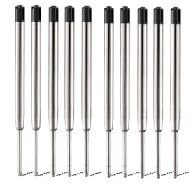 YUEMING 20 Pcs Replaceable Metal Ballpoint Pen Refills, 9.8cm Black Ink Pen Refills for Parker Ballpoint Pens, Smooth Writing 1 mm, Medium Point Pen Refills for School and Office Supplies