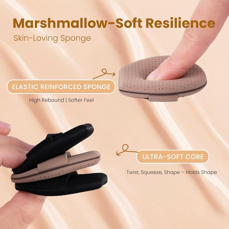 Momo's Workshop Makeup Sponge Puff, Large Beauty Puff for Quick