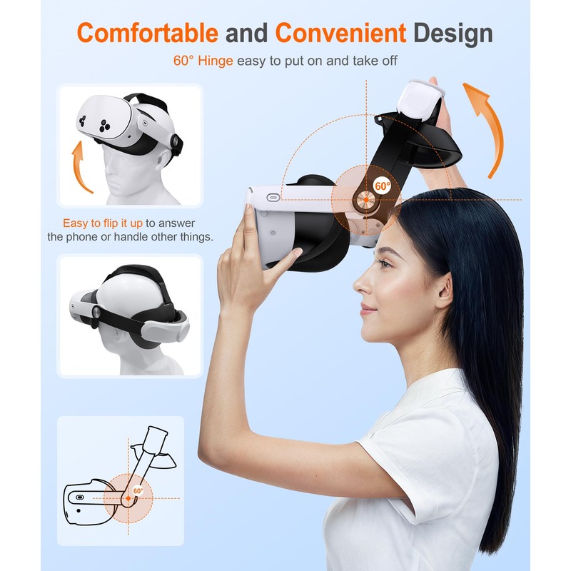 KawayeReal for Meta Quest 3S/Quest 3/Quest 2 Head Strap with