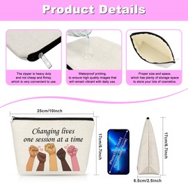 Behavior Therapist Appreciation Gifts Makeup Bag Autism Awareness Gift for Women Mental Illness Awareness Gift for Sister Daughter Friend Special Education Teacher Gifts Cosmetic Bag with Zipper