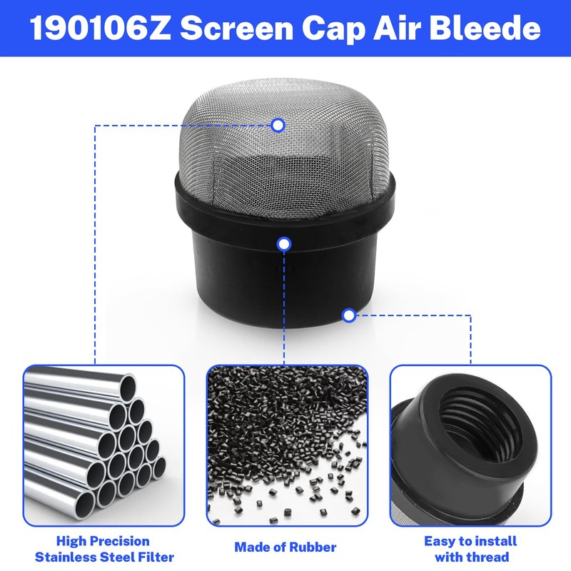 Adabuing 190106Z Screen Cap Air Bleeder Screen Stainless Stee Air