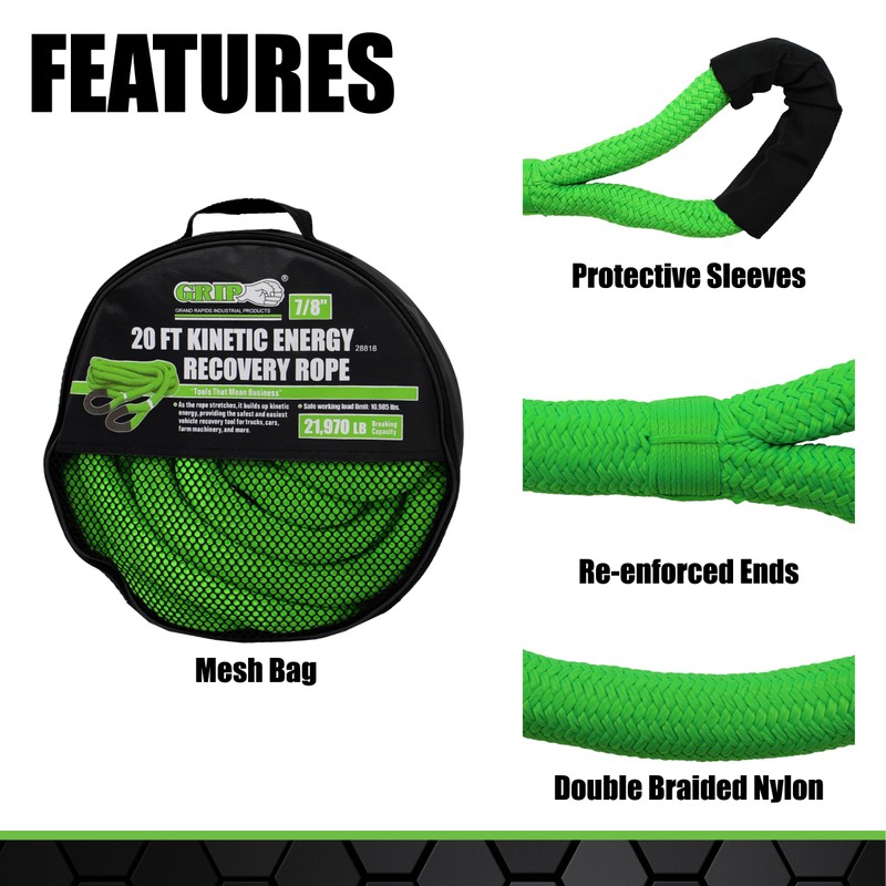 Grip 20 ft x 7/8 in Kinetic Energy Recovery Rope