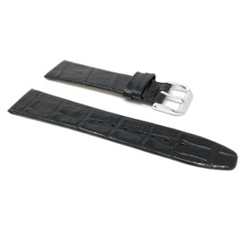 20mm Black Classic, Semi-Glossy Leather Smartwatch Band Strap fits Skagen Hagen, Signatur, Hald & Many More