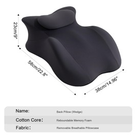 SheRest Adjustable Headrest Reading Pillow for Bed Adults - Memory Foam Back Support Wedge for Acid Reflux, Snoring & Legs, Dark Gray (22.8"x15"x9")