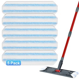 Mop Replacement Pads for Ocedar H2prO Flat Mop, 5 Pack Mop Refills for O-Cedar H2pro Flat Mop, Machine Washable Reusable Microfiber Mop Heads Replacements for Ocedar H2 Pro Mop