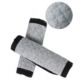 2 Pack Car Seat Belt Covers for Baby Kids, Soft Reversible Car Seat Shoulder Strap Pads, Seatbelt Cushion, Seat Neck Strap Covers for Stroller, Carrier, Pushchair - Gray