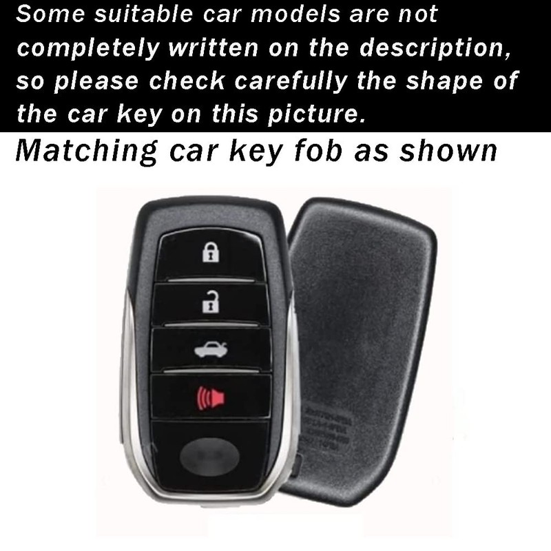 ontto 4-button Key Fob Cover with Keychain Compatible with Toyota