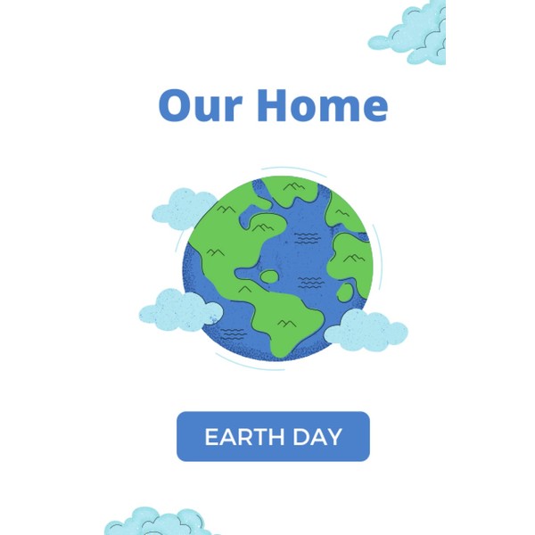 Our home EARTH DAY: lines journal with funny facts about