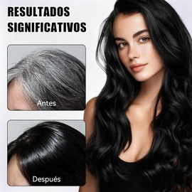 Hair Dye Shampoo,Black Hair Dye Shampoo，Champú Con Tinte Natural Para El Cabello，Champú para Teñir El Cabello Negro 3 en 1，Color Duradero, Apto Para Hombres Y Mujeres (500 Ml)