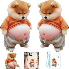 Tummy Sticker, Dog, Squishy, 3D Sticker, Soft Belly, Fun Stress Relief, DIY, Notebook, Diary, Car, Craft Supplies, Girls, Laptop, Cell Phone Decoration, Chewy Style, Cute, Fluffy, Chewy, Healing Goods