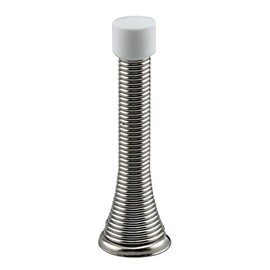 Prime-Line MP9039-2 Tope de puerta, 3 pulgadas, acero con resorte, acabado cromado, base flexible (paquete de 2)