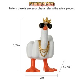 UHANBUT Cute Finger Duck Car Mirror Hanging Ornament, Funny Animal Car Rear View Mirror Charm, Cool Automotive Interior Pendant Decoration Accessory Present for Women Men (Orange)