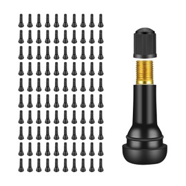 Pack of 100 TR414 Car Valves, Rubber Valves Car, Universal Rubber Valve, Rubber Valve Replacement, Snap-in Rubber Valves, Car Valves Car Valve for Most Cars, Motorcycles, Black