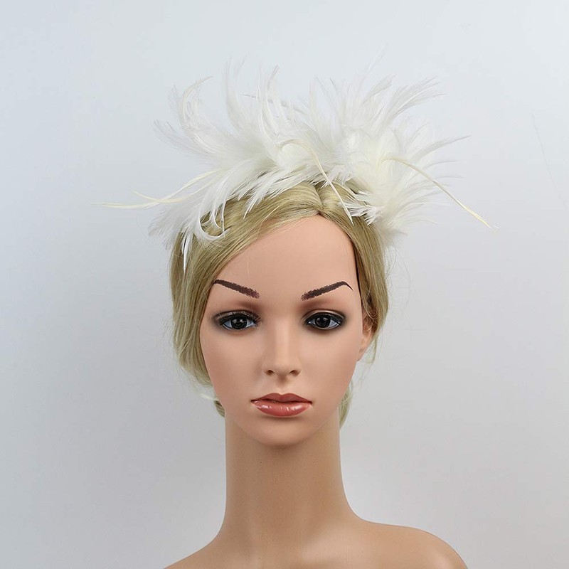 Lurrose 20s Headband Feather Headband Wedding Headpiece Vintage Party Gatsby