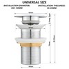 kelleria Drain Fitting without Overflow, Pop-Up Valve Drain Set, Universal