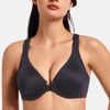 MELENECA Women's Racerback Front Closure Bras Plunge Unlined Full Coverage