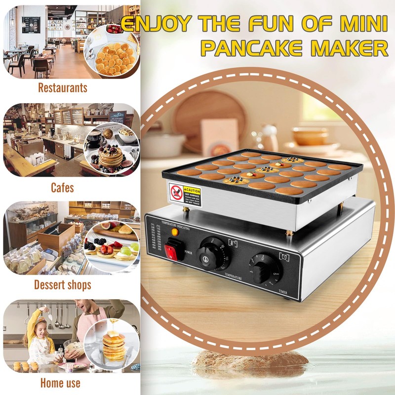 GDDGHS Mini Pancake Maker Machine, 25PCS Mini Dutch Pancake Baker