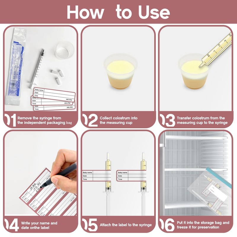 60 Sets 1/3/5Ml Colostrum Collector Kit Include 1/3/5ml*20 No Needle