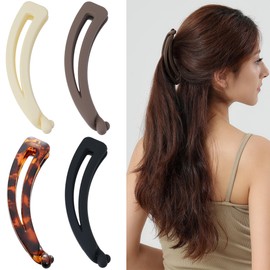 Pack of 4 Large Banana Hair Clips, Vintage Banana Clip, Ponytail Hair Clip, Thick Hair for Women