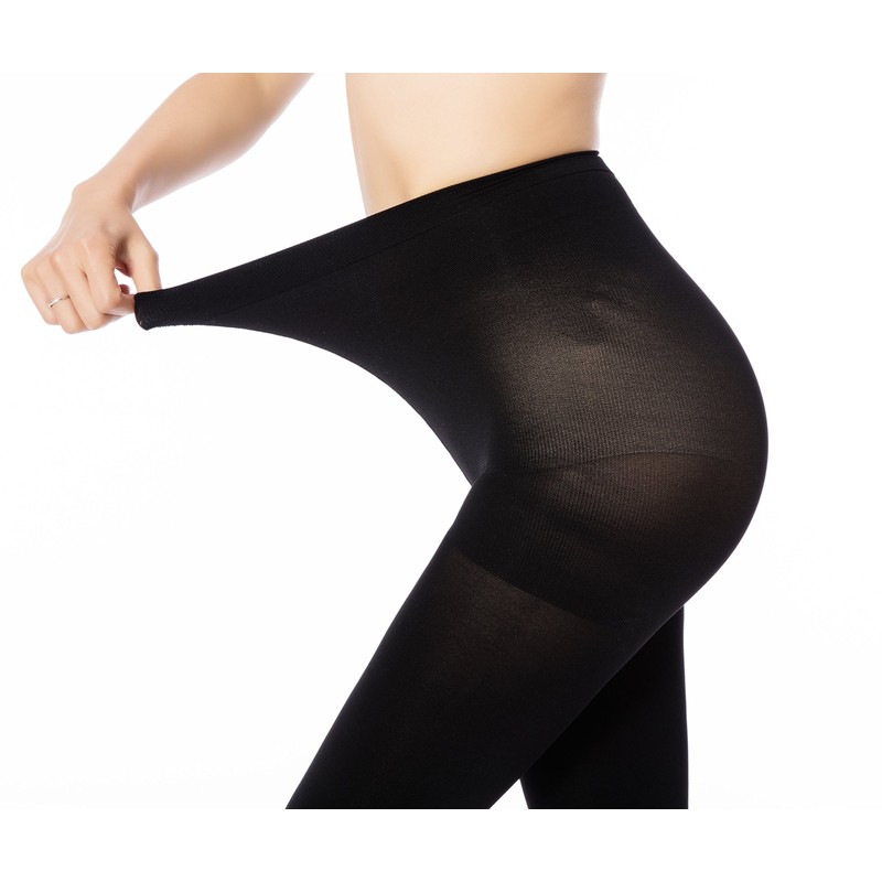 MANZI Women's 2 Pairs Classic Opaque Control-Top Tights with Comfort