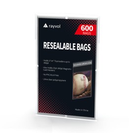 Rayvol 600 Resealable Team Bags, Sleeves Fit 3x4 Top Loader 360pt and 23-260pt Magnetic Card Holders (600pcs)