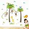 DaraBaby Vinil Decorativo Infantil Palmeras Y Animales De La Selva