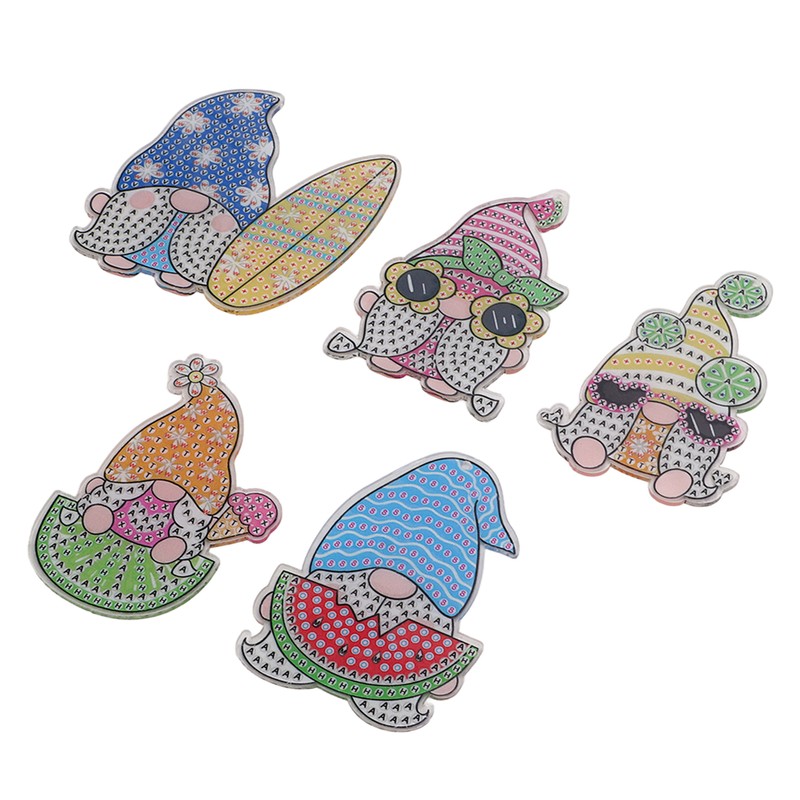 DIY Rhinestone Painting Keychains Cute Dwarfs Shape Stress Relief Improve