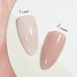 GAOY Jelly Nude Gel Nail Polish, 16ml Sheer Light Brown Translucent Soak Off Gel Polish, UV Light Cure for Nail Art DIY, 1535 Cappuccino