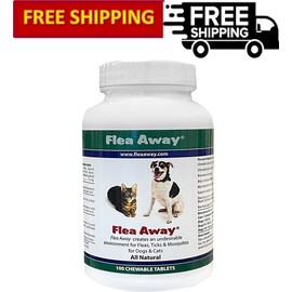 Flea Away  100 Chewable Tablets  Flea, Tick & Mosquito Repellent for Dogs & Cats