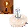 E26/E27 Table Lamp Holder Household Retro Wooden Lamp Base with