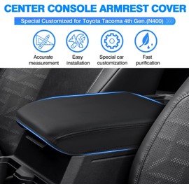 Autorder Cubierta de Consola Central para 2024 2025 2026 Toyota Tacoma Accesorios Funda de Reposabrazos Anti-Arañazos Almohadilla de Consola Media Protector de Reposabrazos de Cuero