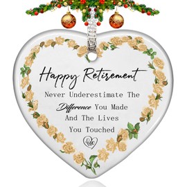 Retirement Gift for Woman Men 2024,Never Underestimate Christmas Tree Ornament Keepsake Sign Heart Decorations Happy Retirement Appreciation Gifts Retired Women,Coworker,Boss,Nurse,Teacher,Friend,Mom