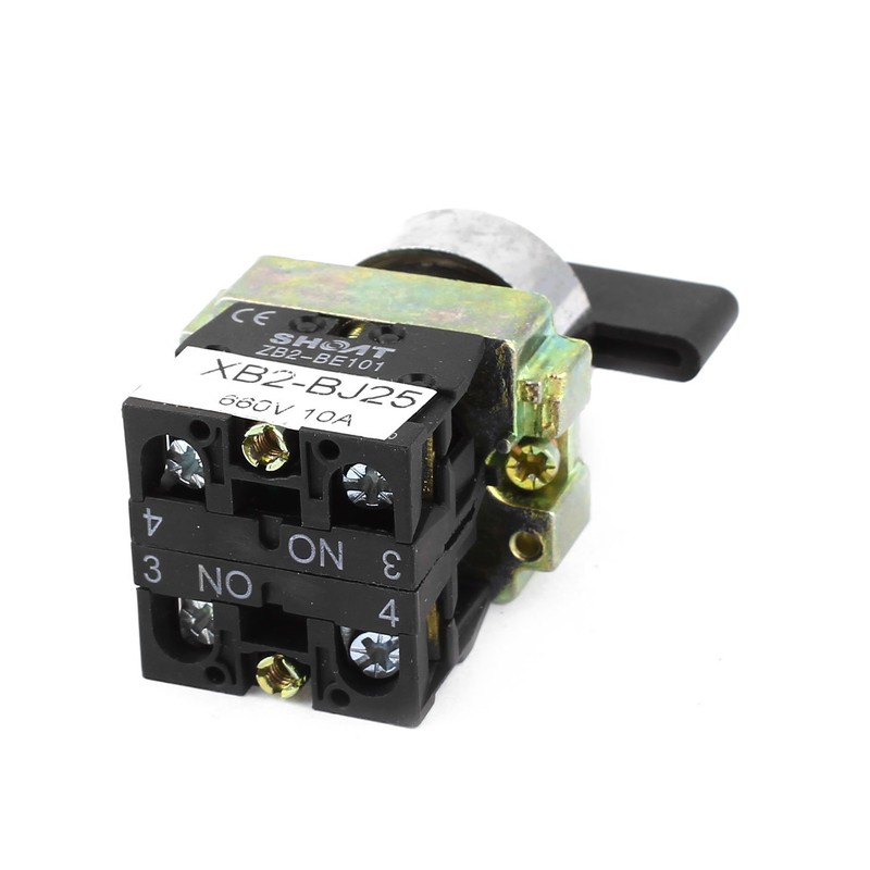 uxcell a14090200ux0565 ZB2-BE101 SPDT 2NO 4 Terminal 3-Position Rotary Selector