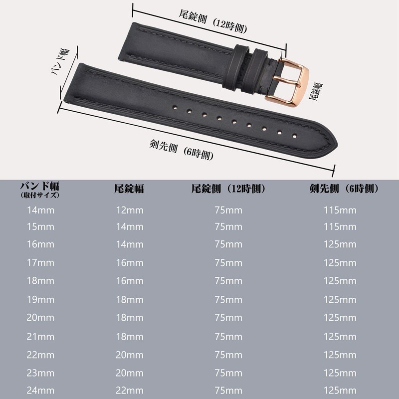 BISONSTRAP Watch Band 0.55, 0.59, 0.63, 0.67, 0.71, 0.75, 0.79,