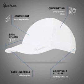 TrailHeads Women's Running Hat with UV Protection | UPF 50 Hats | Summer Hats for Women | Outdoor Hats (White)
