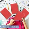 Red Spiral Notebooks A5 Lined Journals Kraft Cover Spiral Bound