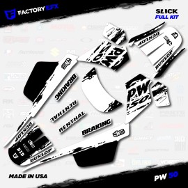 Factory EFX Black & White Slick Racing Graphics kit fits Yamaha PW50 PW 50 All Years