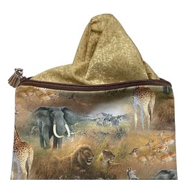 Safari Animal Print Toiletry Bag for Men and Women, Travel Toiletry Bag Organizer with Zipper Closure, Portable Toiletry Pouch (Small)