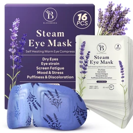 Pack of 16 Self-Warming Lavender Eye Mask Warming, Steam Eye Mask Against Dryness, Swelling & Eye Strain, Disposable Heat Compress for Sleep & Travel, Heat Mask Eye Pads