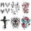 THE FANTASY Christian Grim Reaper Cross Tattoo Sticker (set001)