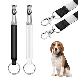 Jognee Pack of 2 Dog Whistles, Dog Whistle to Stop Barking Neighbouring Dog, Adjustable Ultrasonic Quiet Dog Whistle, Professional Recall Dog Training Whistle, with Lanyard