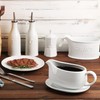 Buyajuju 25 oz Gravy Boat and Tray, Ceramic White Gravy