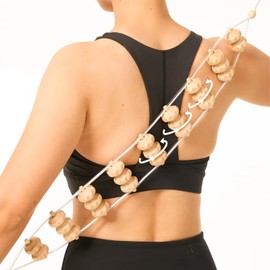 HAINLOGWANG Rückenmassage, Massageroller Rücken Mit Griff, Massageroller Holz, Faszienrolle Holz Für Nacken, Beine, Rücken, Körper (110 X 7,5 Cm)