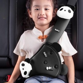 Zigihos Seat Belt Cover Pad for Kids, Cute Animal Child Seatbelt Covers & Triangle Cushion for Toddler Girls and Boys (Panda)