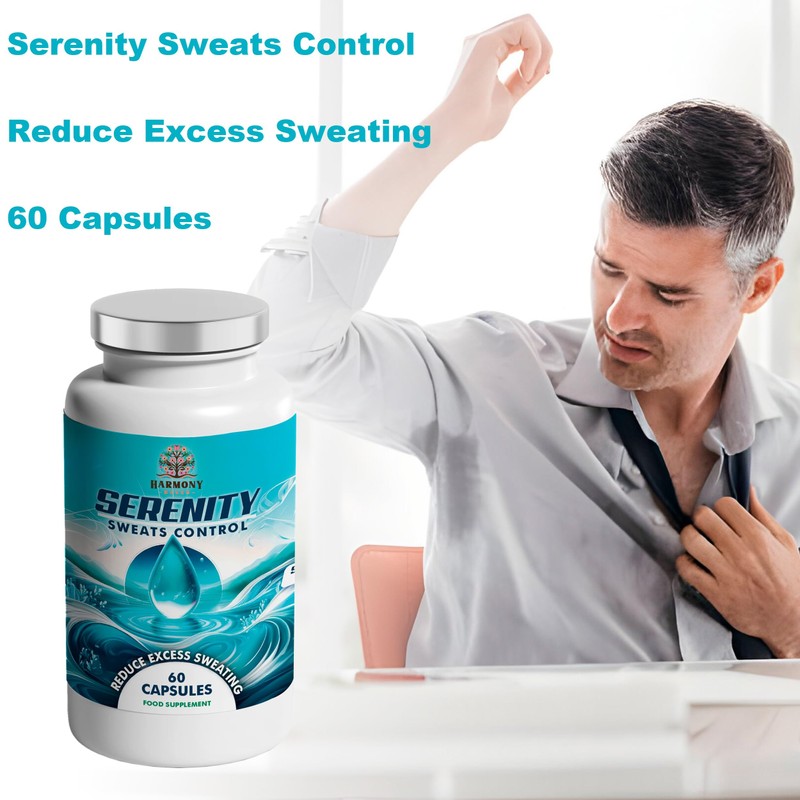 Serenity Sweats Control 60 Capsules - Reduce Excess Sweating, Sweat