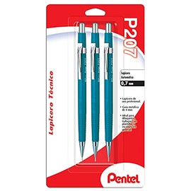 Lapicero Automático Sharp de Pentel 0.7mm Blíster Pack con 02 Piezas Color Azul-P207BP3