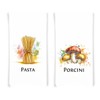 Italian Food Ingredients Flour Sack Kitchen Towel Set of 10,